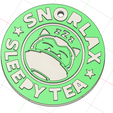52A.png keyring/ keychain Snorlax Coffe (pokemon) Green