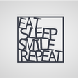Diseño sin título.png Eat Sleep Smile Repeat Coaster