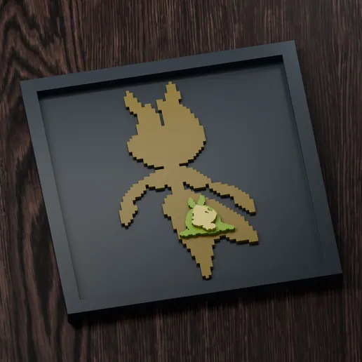 Leavanny Line - Pokemon Silhouette Frame | Gen 5 sprite style | STL