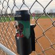 705020653.jpg Chain link Fence Cup / Can Holder "Base Beer Buddy"