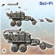 3.jpg Ten-wheeled post-apo vehicle with central gun turret gun turret (19) - Future Sci-Fi SF Post apocalyptic Tabletop Scifi