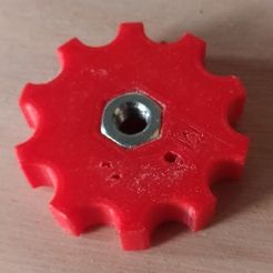Bouton M6.JPG Free 3D file Adjusting wheel with nut M6・3D print design to download