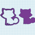 kitty-shape-4-cutter.png Cookie cutter, Polymer Clay Cutter Cat, Kitty, Kitten shape, Set 4PCS