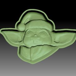 BabyYodaXmas-VACUUM-PIECE.jpg Fichier STL MOULE POUR BOMBE DE BAIN GROGU DE NOËL・Objet pour impression 3D à télécharger