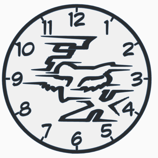 2D Fox fade in fade out wall clock 3D model