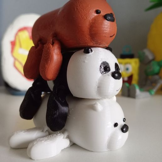 🐉 Cute We Bare Bears (print in place)・ STL File for 3D printing