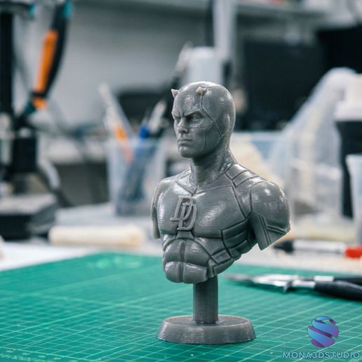 👤 Daredevil Bust - 3D Model STL - Pre-supported・ STL File for 3D