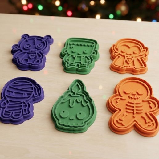 🎃 Halloween Cookie Cutter & Stamp Set – 6 Designs | STL