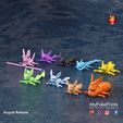 render-flat-copy-2.jpg STL-Datei Gelenkige Eeveelution Megapackung・Modell für 3D-Drucker zum Herunterladen