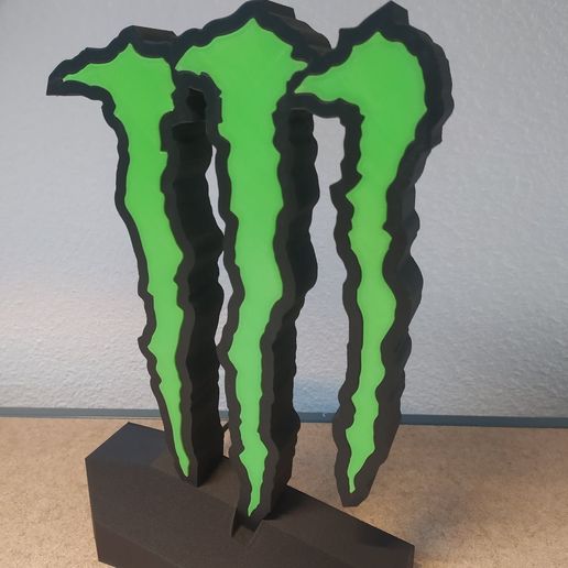 👹 Monster Energy LED Sign・Free STL File for ・Cults