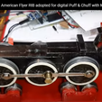 Snel A Laboratories; i ; American Flyer RIB adopted for digital Puff & Chuff Win MNVtaMUEele laren ossaFat! @ A ae ~~ O Gauge Model Train Test Bed