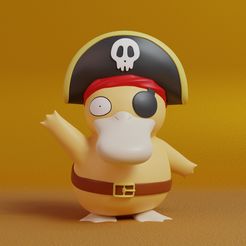 pirate-psyduck-render.jpg Archivo STL Pokemon - Psyduck Pirata Halloween・Diseño imprimible en 3D para descargar
