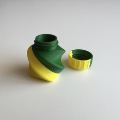 Capture_d_e_cran_2016-09-05_a__13.43.23.png STL file Twisted Bottle & Screw Cup (Dual Extrusion / 2 Color)・Model to download and 3D print
