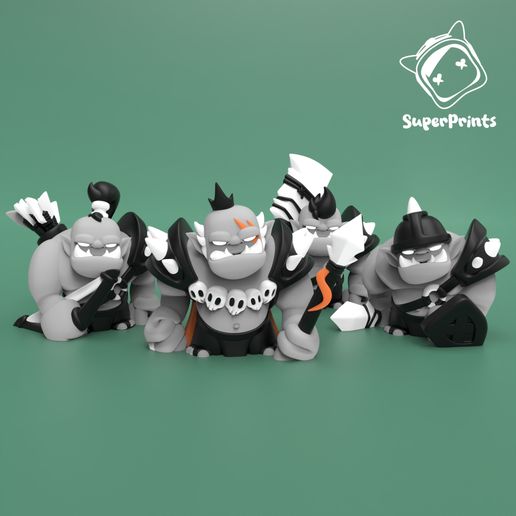 🎲 Orcs - Easy Multicolor FDM RPG Minis (No supports)・ 3MF File for 3D ...