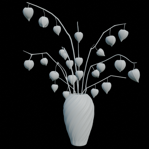Decorative Heart Leaf Vase 3D Model