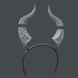 03.png 恶魔、龙角 - 用于 3D 打印的弧形奇幻服装角
