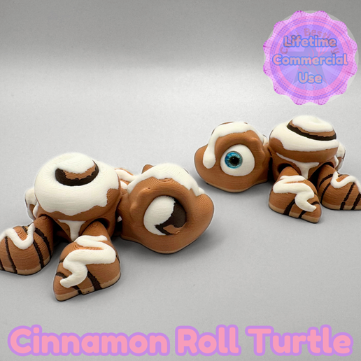 🐢 Cinnamon Roll Turtle Flexi (Commercial Use)・ 3D File for 3D printing ...