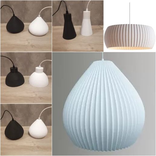 Pack x6 minimalist nordic ceiling lamps for decoration 3D model