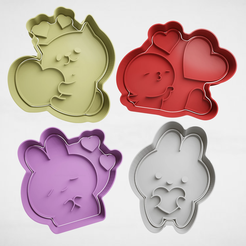 push-diseño.png Fichier 3D set x4 valentine's day・Design à télécharger et à imprimer en 3D