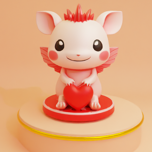 Chibi Cute Creature for Valentine’s Day 3D model