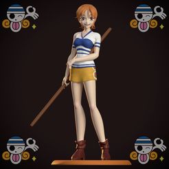IMG_4895.jpeg STL file NAMI ONE PIECE FIGURINE ( east Blue)・Model to download and 3D print