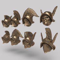 space-gladiator-helmets.jpg STL file Space gladiators helmets・3D print design to download