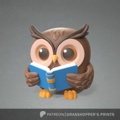 cuties2_owl_graybg_square_1.jpg Cute reading owl