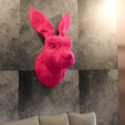rabbit-wall-2-view-4.png rabbit head wall mount STL