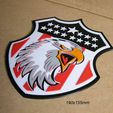 escudo-america-cartel-letrero-aguila-estrellas-logotipo.jpg shield, America, bars, stars, eagle, eagle, bird, sign, signboard, sign, logo, logo, badge, print3d