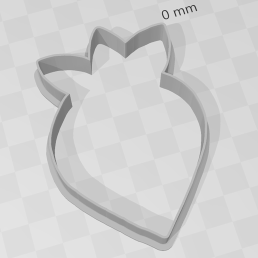 Strawberry Silhouette Cookie Cutter / Cookie Cutter Strawberry Silhouette 3D model