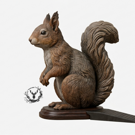 Squirrel Door Stopper Sculpture | Cute Woodland Animal Home Decor (3D Printable)