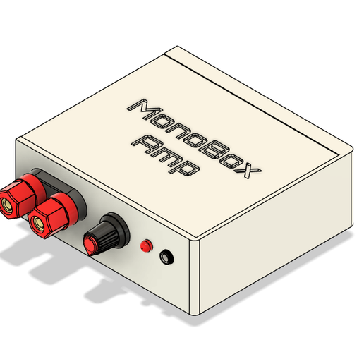 DIY Darlington Audio Amplifier (TIP122) [Gerber PCB + 3D Case]. - 3D model önizlemesi