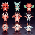 untitled1.png Cute Dragon Character Pack | Chibi Fantasy Creatures | 3D Printable STL Models