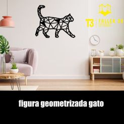 gato.jpg Archivo STL gato geometrizado decoracion cuadro・Diseño para descargar y imprimir en 3D