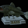 Bass-stocenej.png fish bass trophy statue detailed texture for 3d printing