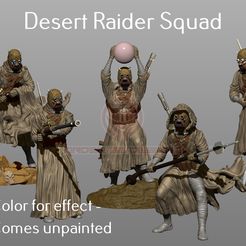 Tusken-Full-Group-Colored-1.jpg Archivo 3D Escuadra de Asaltantes del Desierto Versión 1 - Escala Legión・Objeto imprimible en 3D para descargar
