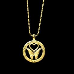 Butterfly-pendant-jewelry-gold-necklace-medallion-3d-print-model-01.jpg STL file Butterfly pendant jewelry gold necklace medallion 3D print model・3D printer model to download