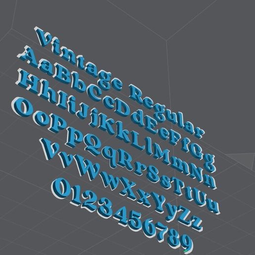 Fichier STL FONT ALPHABET LETTERS NUMBERS vintage regular 🔢 (OBJ)・Plan ...