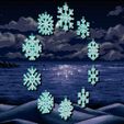 render3.jpg Snowflakes - Christmas Ornament Pixelated Set