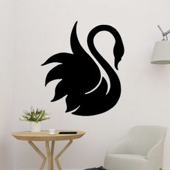 sample.jpg 3D file Swan Wall Sculpture 2D Art・3D printer design to download