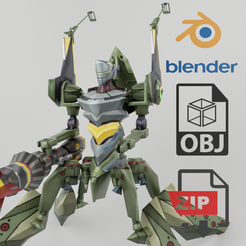 Portada.png OBJ file EVA Unit 05 Textured Lowpoly・3D print design to download