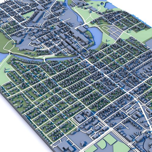 🏙️ Part of Madison City Wisconsin United States – 3D City Model | Urban ...