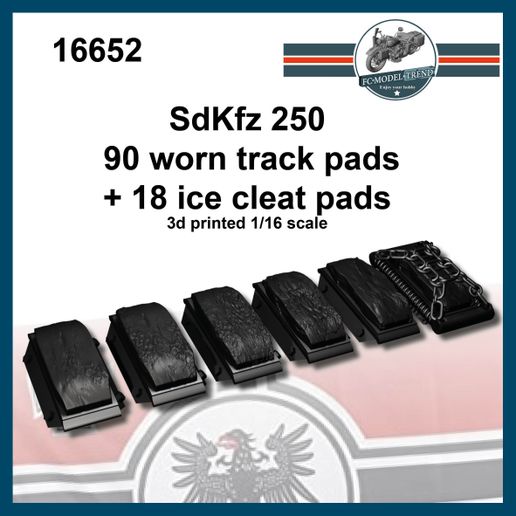 16652 SdKfz 250 worn track pads 1/16 scale.