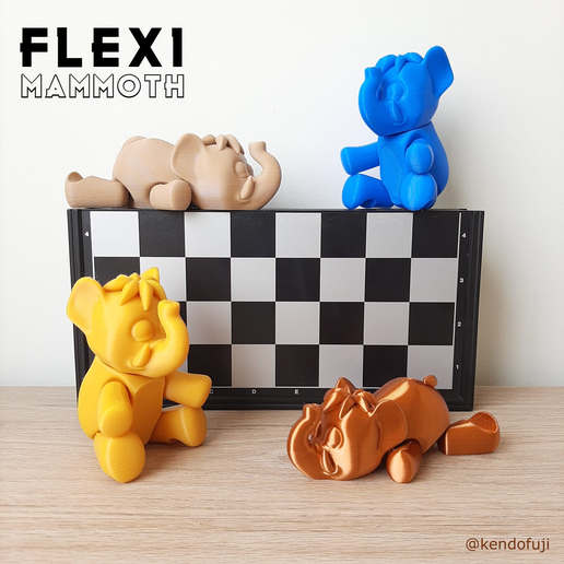 flexi-elephant.png Télécharger fichier STL gratuit mammouth flexible • Objet à imprimer en 3D, kendofuji