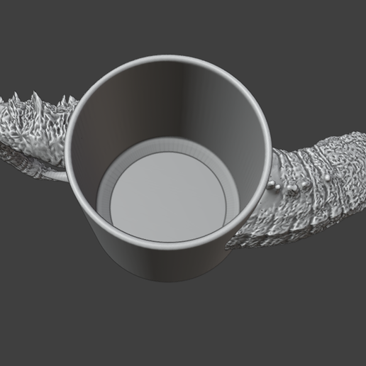 Godzilla Mug OBJ File for 3D printingCults