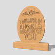 Shapr-Image-2024-02-06-101635.png I believe in angels because of You Plaque, Love gift, Thank you gift, thoughtful gift, angel wings, home decor