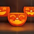 happy-pumpkin-0.jpg 3 happy Halloween pumpkins (candle holder, plant base, and candy bowl)