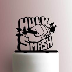 JB_Hulk-Smash-225-A998-Cake-Topper.jpg STL-Datei HULK SMASH TOPPER・3D-druckbare Vorlage zum herunterladen