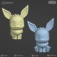 eevee_gleam_models.png eevee 4 разные модели чиби милый Печать на месте