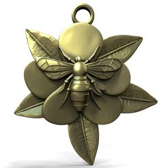 Bee-pendant-.1.jpg Télécharger fichier STL Pendentif abeille • Design pour impression 3D, Majs84